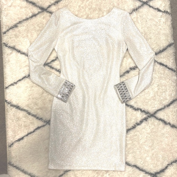 City Studio Dresses & Skirts - City Studio White Silver Sparkly Cocktail Special Occassion Dress Medium